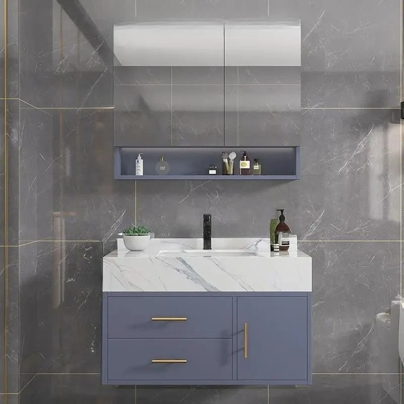 

Light luxury bathroom cabinet combination modern simple marble washstand washstand toilet washstand