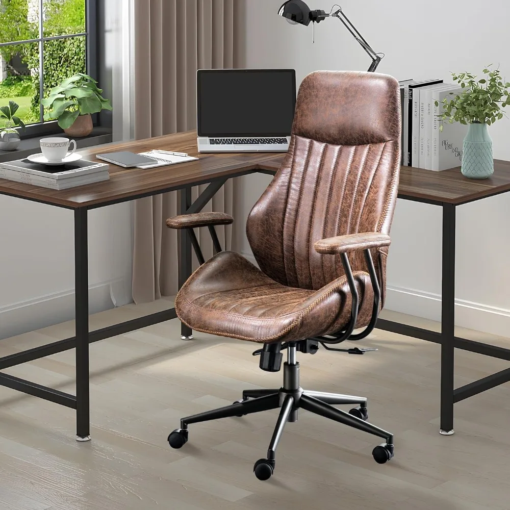 Home-Office-Stuhl mit hoher Rückenlehne, ergonomischer Computer-Schreibtischs tuhl, moderner Chefsessel aus der Mitte des Jahrhunderts, drehbarer Arbeits stuhl mit Lordos stütze