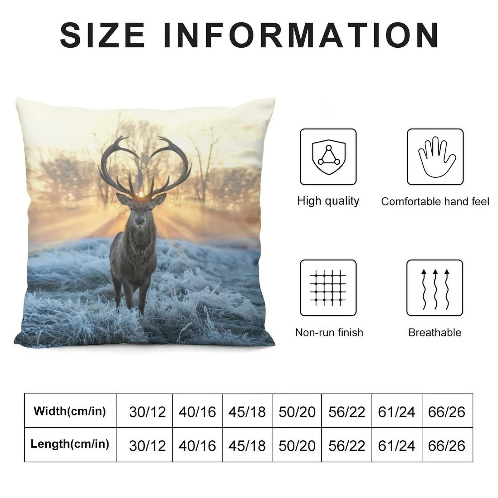 Valentines Stag, Love you deer with Heart antlers Throw Pillow Custom Cushion Cushion Cover pillow