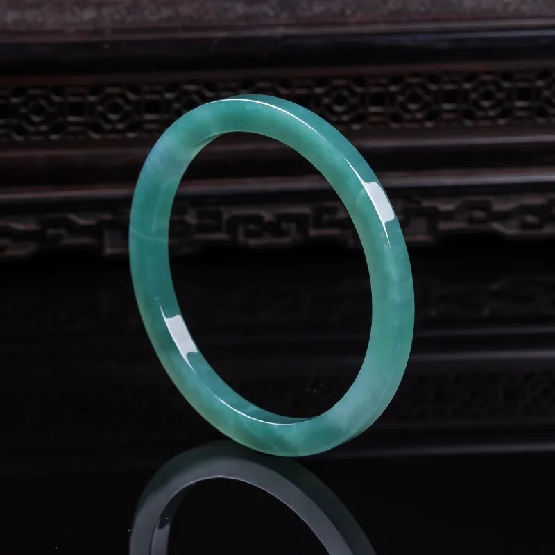 Natural Emerald 48-62mm Burmese Emerald Jade Blue Water Ice Seed Bracelet Jadeite Hand Woven Amulets Fashion Jewelry Gift Men