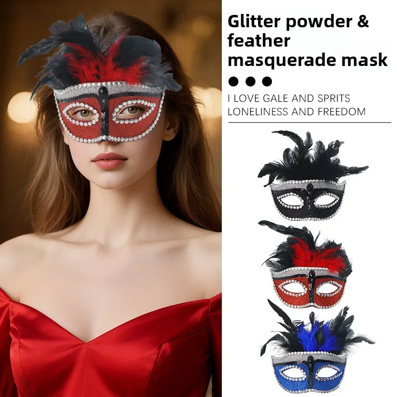 

Halloween Carnival New Makeup Props Feather Sequins Sexy Eye Mask Half Face Mask Gift Makeup Ball Mask Party Cosplay Props