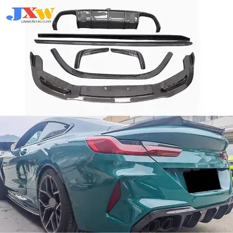 탄소 섬유 차체 키트, BMW M8 2020-2022 프론트 범퍼 립 스포일러, 리어 디퓨저 스플리터, 사이드 스커트, FRP 스타일링