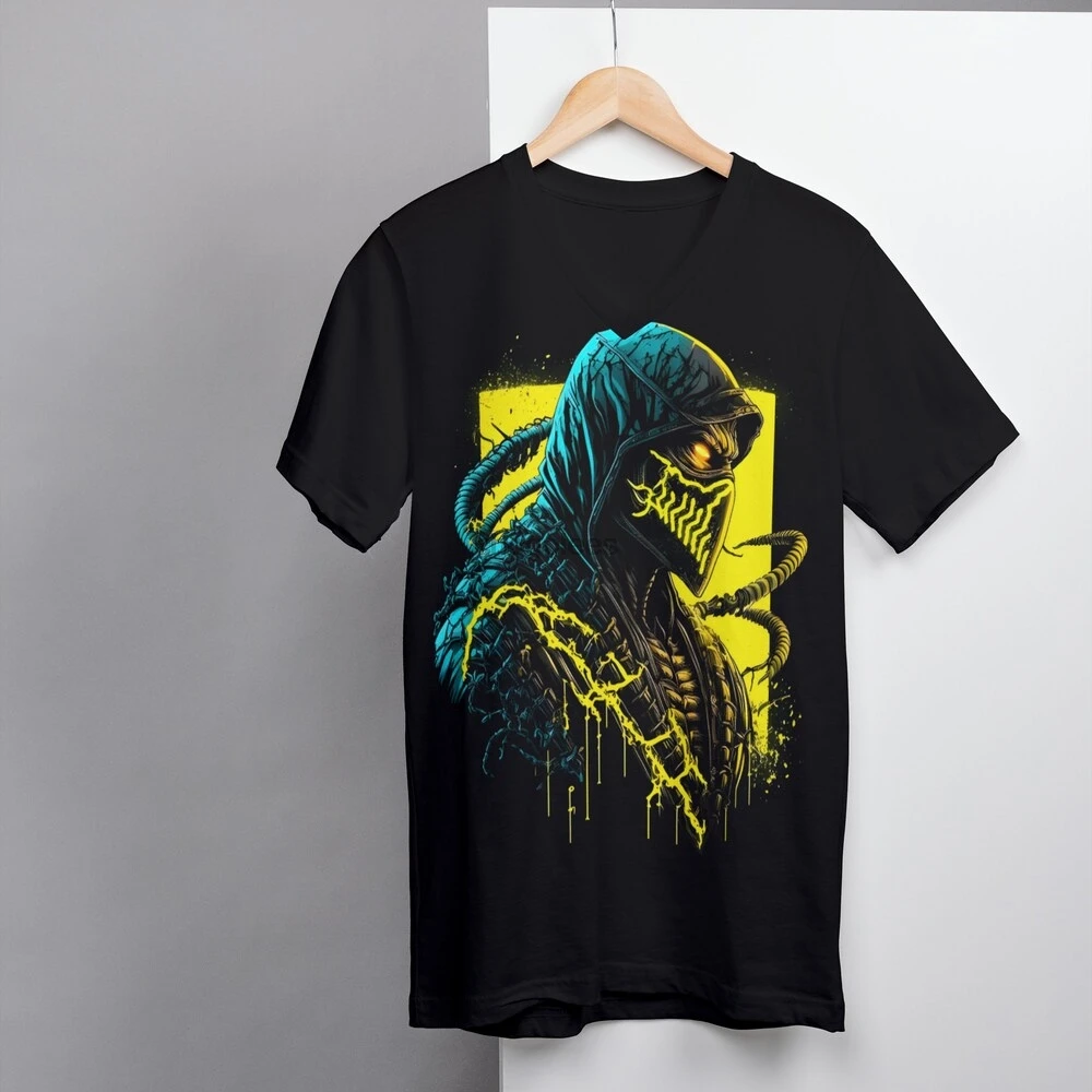 Premium T-Shirt Design 300dpi PNG files mortal kombat scorpion t-Shirt Design iron-on image DTF printing black shirt sub Zero pn