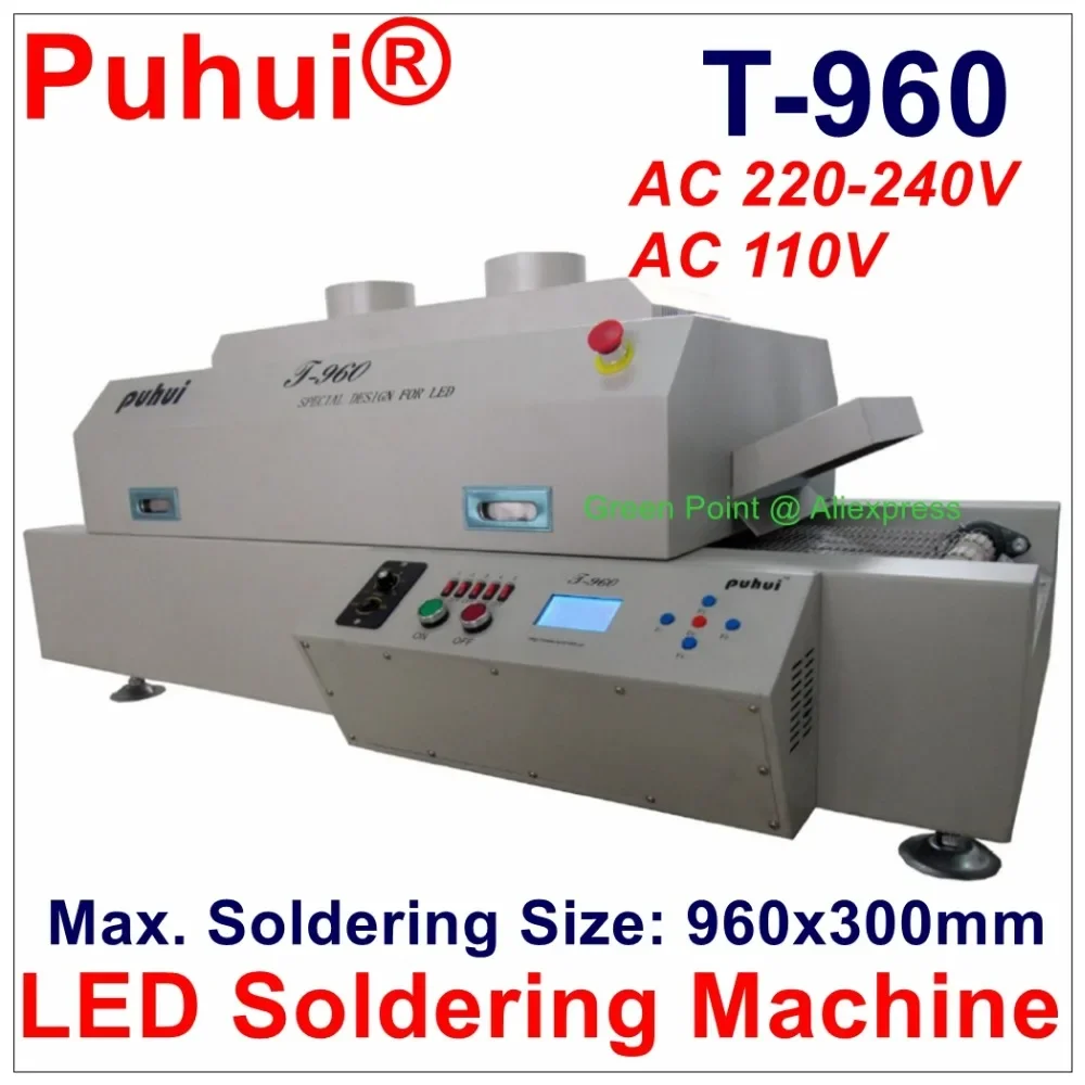 T-960 PUHUI LED สมาร์ท Reflow เครื่องเชื่อม SMT ช่อง Reflow เตาอบ T-960 อินฟราเรด IC เครื่องทําความร้อน BGA SMD IC เครื่องทําความร้อน Rework Sation