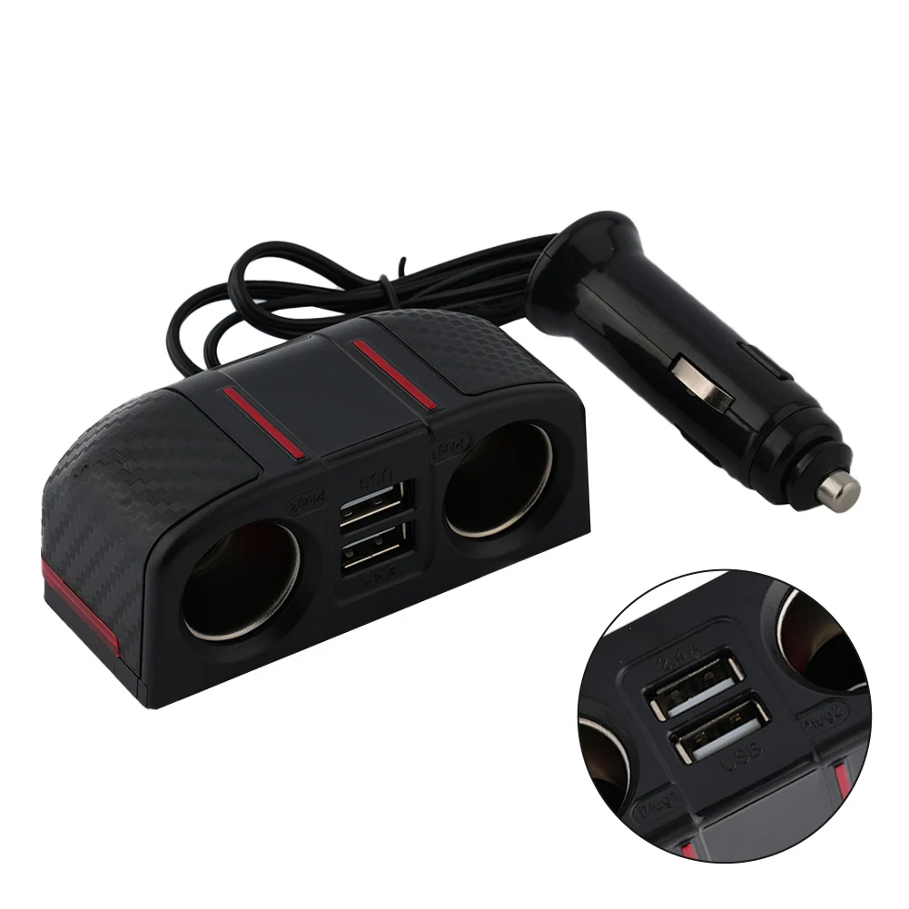 Parts Car Charger Splitter Power Adapter Replacement 12V Outlet 2 Way 800 (mA) ABS Plastic Accessories DC12V-24V