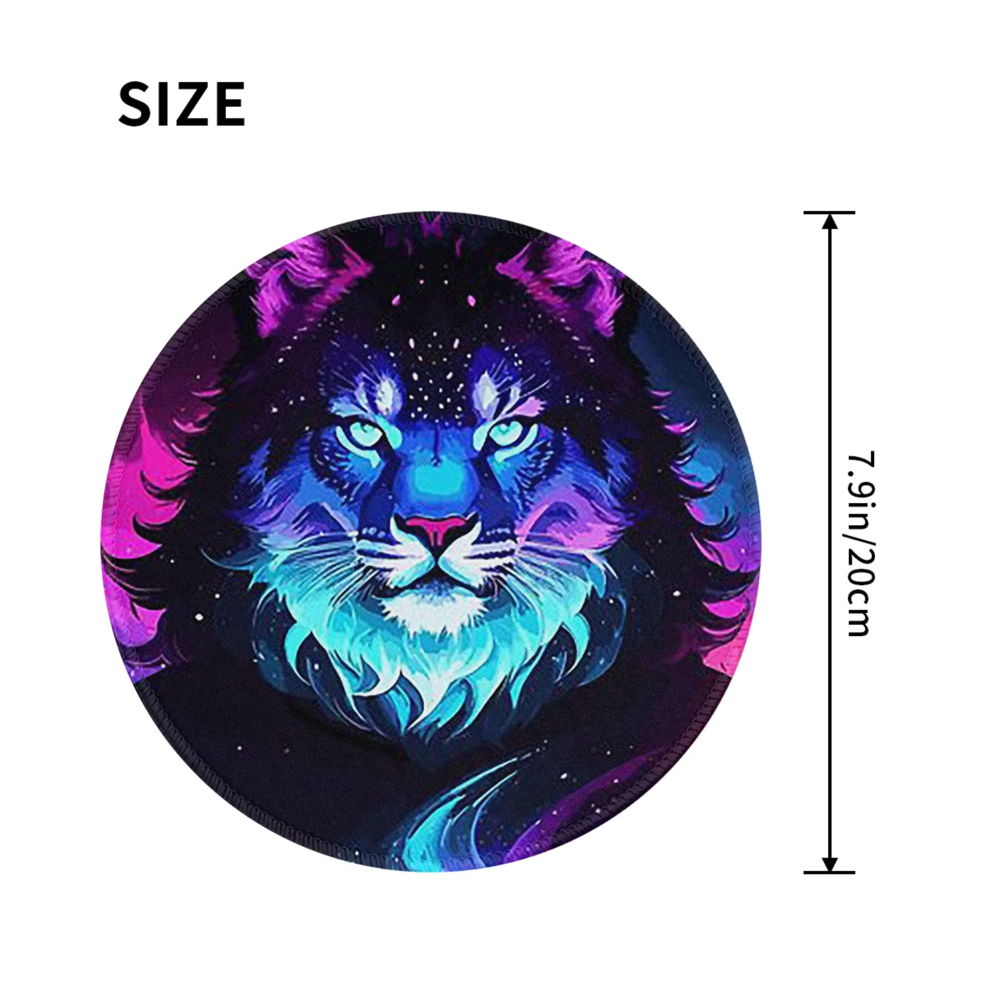 Cosmic Neon Tiger Spirit Space Galaxy Wolf Lion Face Mouse Pad Computer Keyboard Mouse Mat PC Laptop Desk Mat Office Table Mats