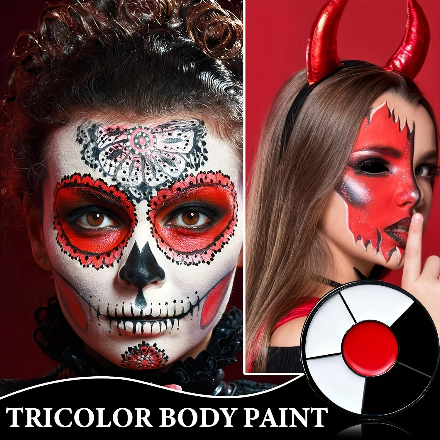 Multicolor Face Body Paint Palette, 6 Vibrant Colors Long-Lasting for Paris Halloween, Football Parties, Sport fans & Brithday,