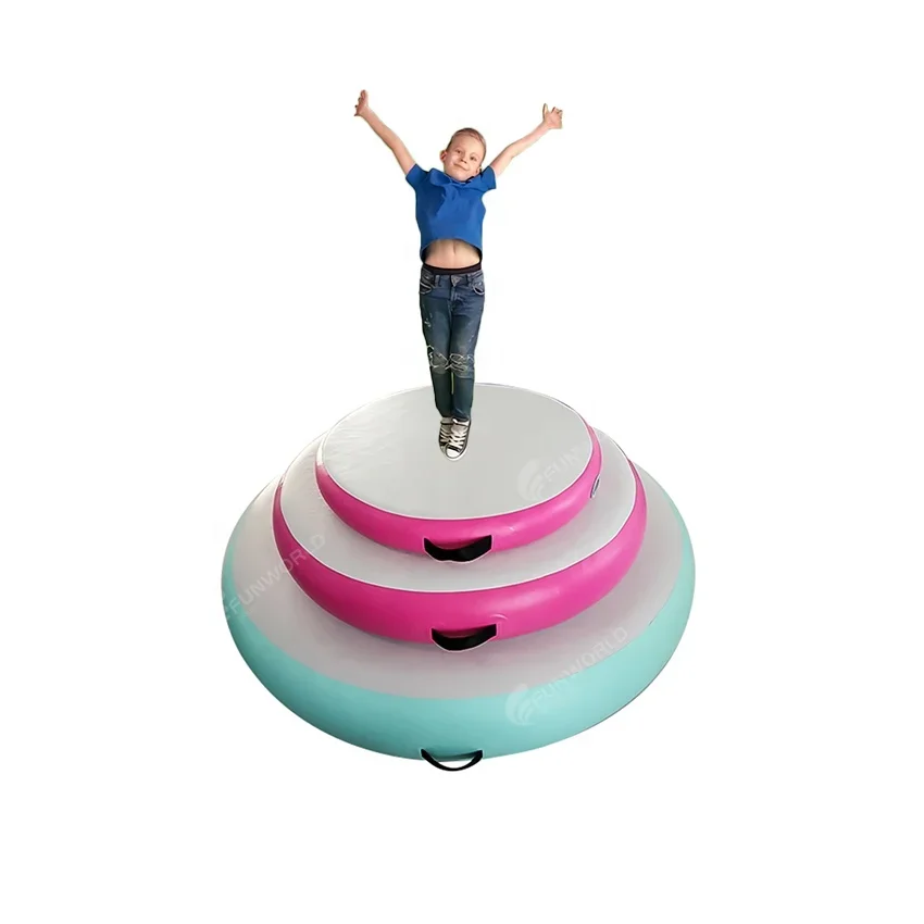 100cm Indoor Outdoor Inflatable Gymnastics Round Air Track Air Spot Tumble Training For Kids