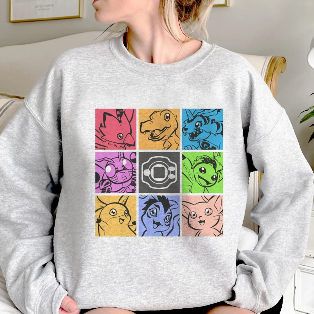 Felpe con cappuccio Digimon donna stile coreano anime anni '90 sweat y2k abbigliamento cappuccio felpe estetiche da donna