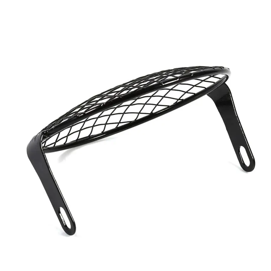 

1 PCS 6.3" Id Metal Retro Motorcycle Headlight Protect Grille Cover Square Mesh