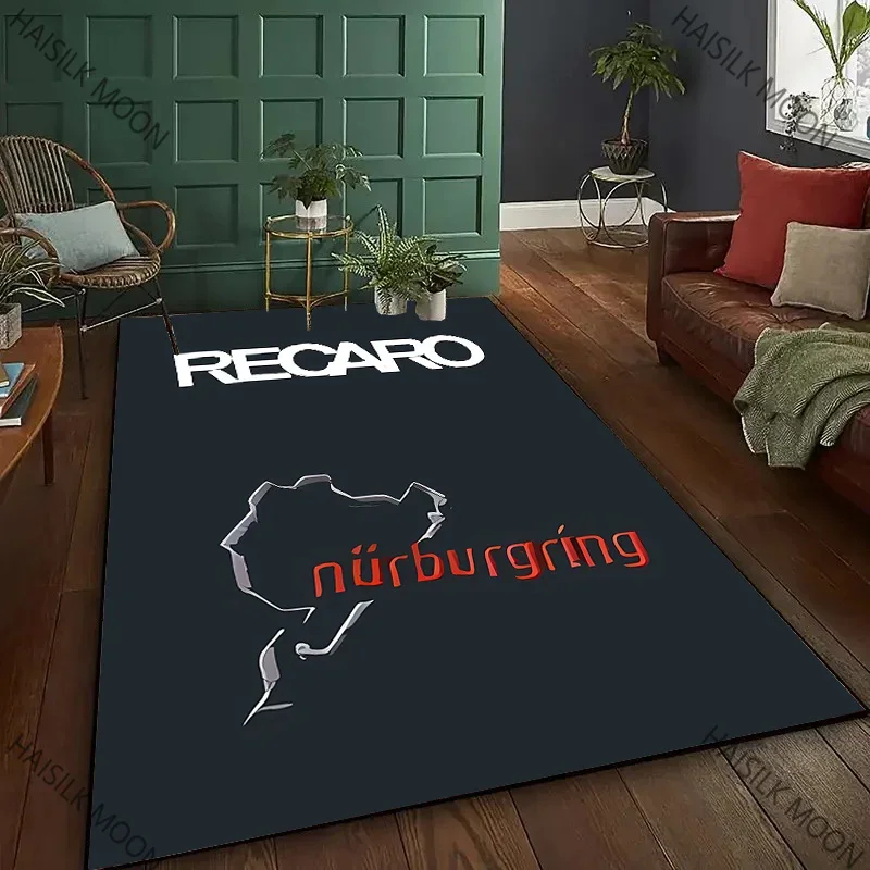 Tapis imprimé avec logo R-Recaro, plusieurs tailles, pour salon, chambre à coucher, bureau, grand tapis, table basse, tapis de balcon, anniversaire, Thanksgiving