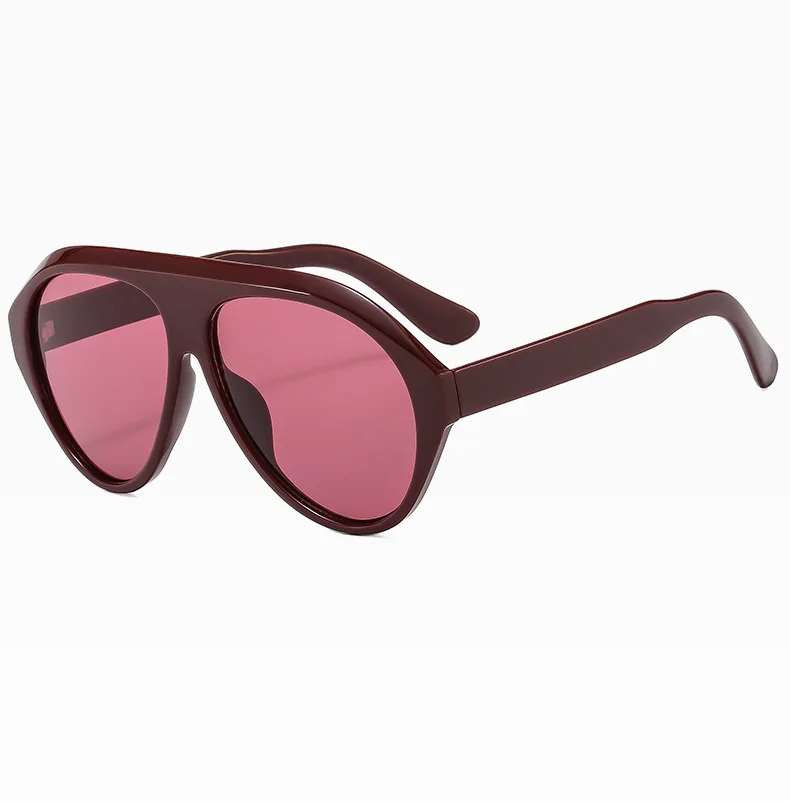 Piloten-Sonnenbrille mit großem Rahmen, Unisex, Übergröße, modische braune Sonnenbrille, Markendesign, Winterbrille – Detail 34