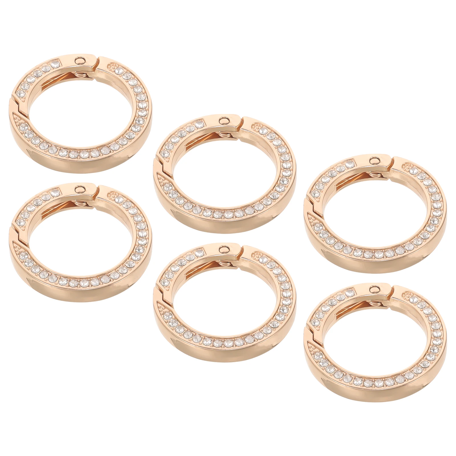 

6pcs Rhinestone Keychains Small Metal Split Rings for Car Small Key Ring Keys DIY Round Key Rings Jewelry Crafts