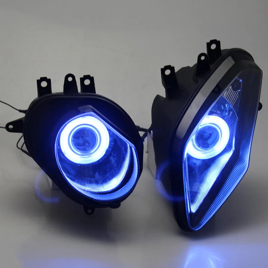 Motorcycle LED Light Headlight Custom Angel Eyes Headlamp HID Projector Headlight Assembly Head Lamp For BMW S1000RR 2009-2014