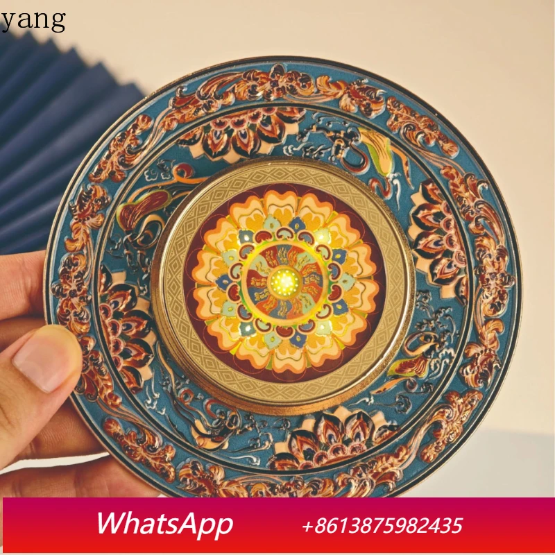 

LMM rotating metal refrigerator sticker lotus flying caisson relief creative gift