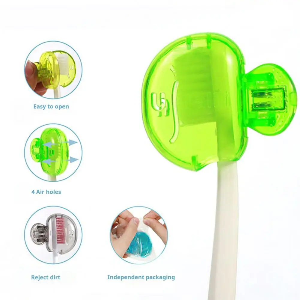 Toothbrush Cap Toothbrush Protective Caps Set for Electric Brushes Non-toxic Head Cover with Ventilation Holes Compact Clip-on