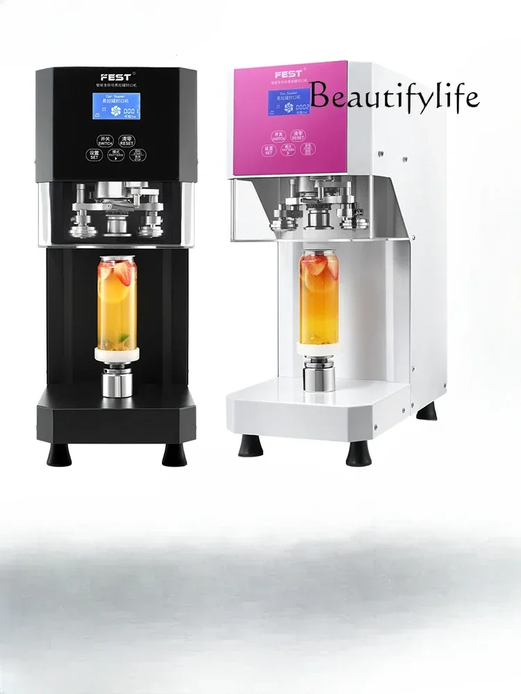 Can sealing machine, milk tea automatic commercial plastic can beverage sealing machine