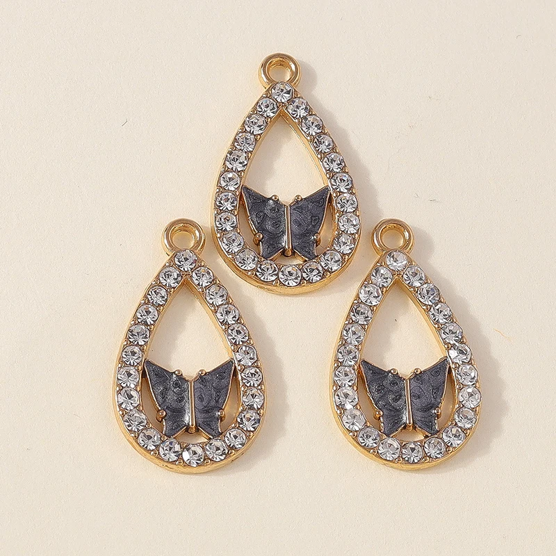 20 Stück 13x23mm Niedliche Schmetterlings-Anhänger Kristall-Wassertropfen-Anhänger für Schmuckherstellung, Anhänger, Halsketten, Ohrringe, DIY-Bastelbedarf – Detail 8