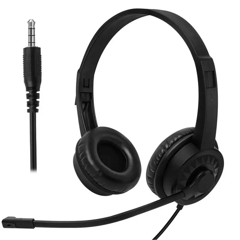 Headset With Wire Computer Noise-Cancelling Headset Wired With Microphone Clear Sound Studying Stationery For Entertainment