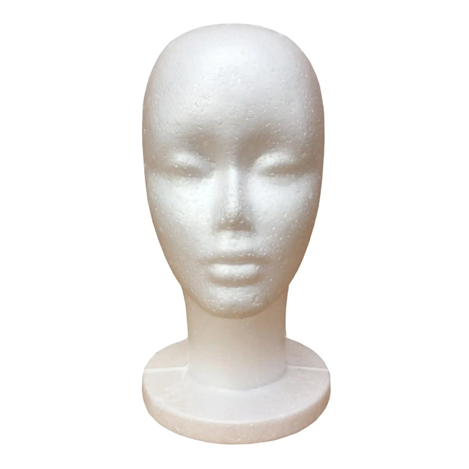 Female Wig Head Model, Manikin Foam Head, Lightweight Wig Display Holder, White Multipurpose Hairpiece Stand