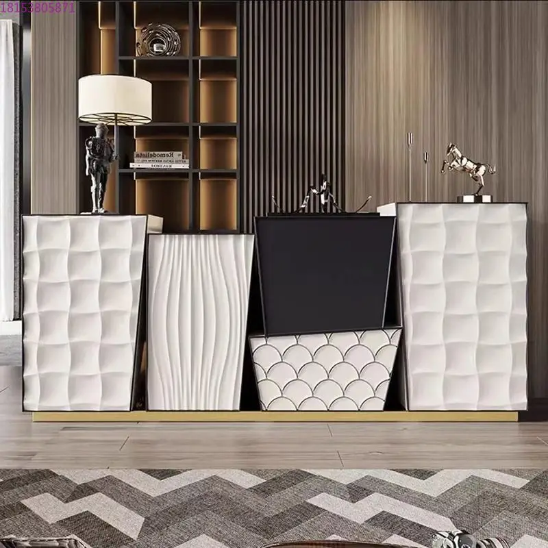 

Italian storage drawer cabinet sofa side cabinet light luxury fashion creative living room decoration