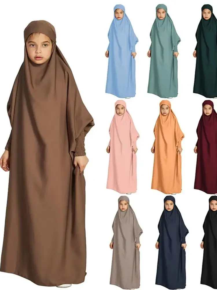 

Ramadan Niqab Khimar Prayer Clothes For Women Kids Muslim Abaya Dubai Turkey Islam Dress Kebaya Kaftan Robe Femme Musulmane