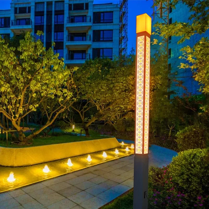 80w 야외 정원 조명 IP65 방수 Led 안뜰 조명 정원 포스트 라이트 빌라 커뮤니티 LED 잔디 조경 램프