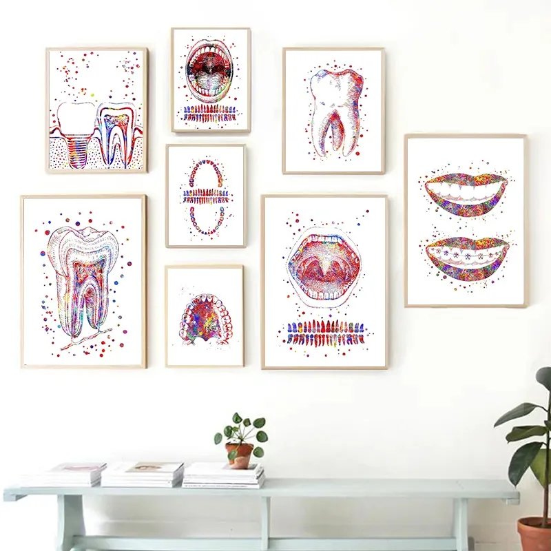 Anatomy Medical Science Tooth Implant Posters and Prints Canvas Painting Wall Art Pictures for Dental Clinic Hospital Decoration