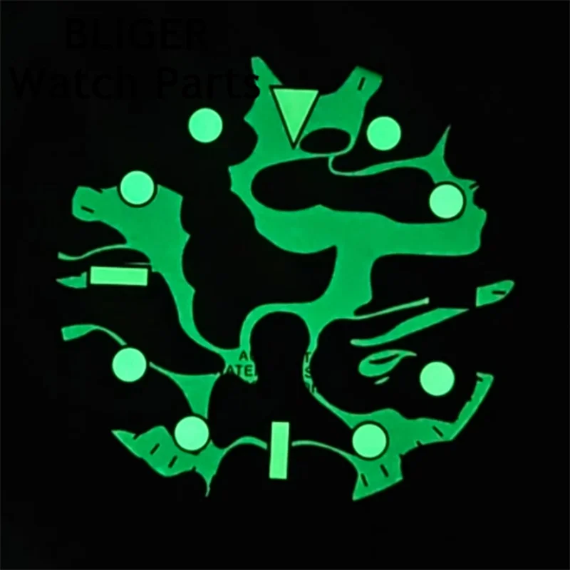 BLIGER-esfera de reloj de 29mm, esfera azul, ajuste superverde luminoso, movimiento NH34, piezas de repuesto para reloj