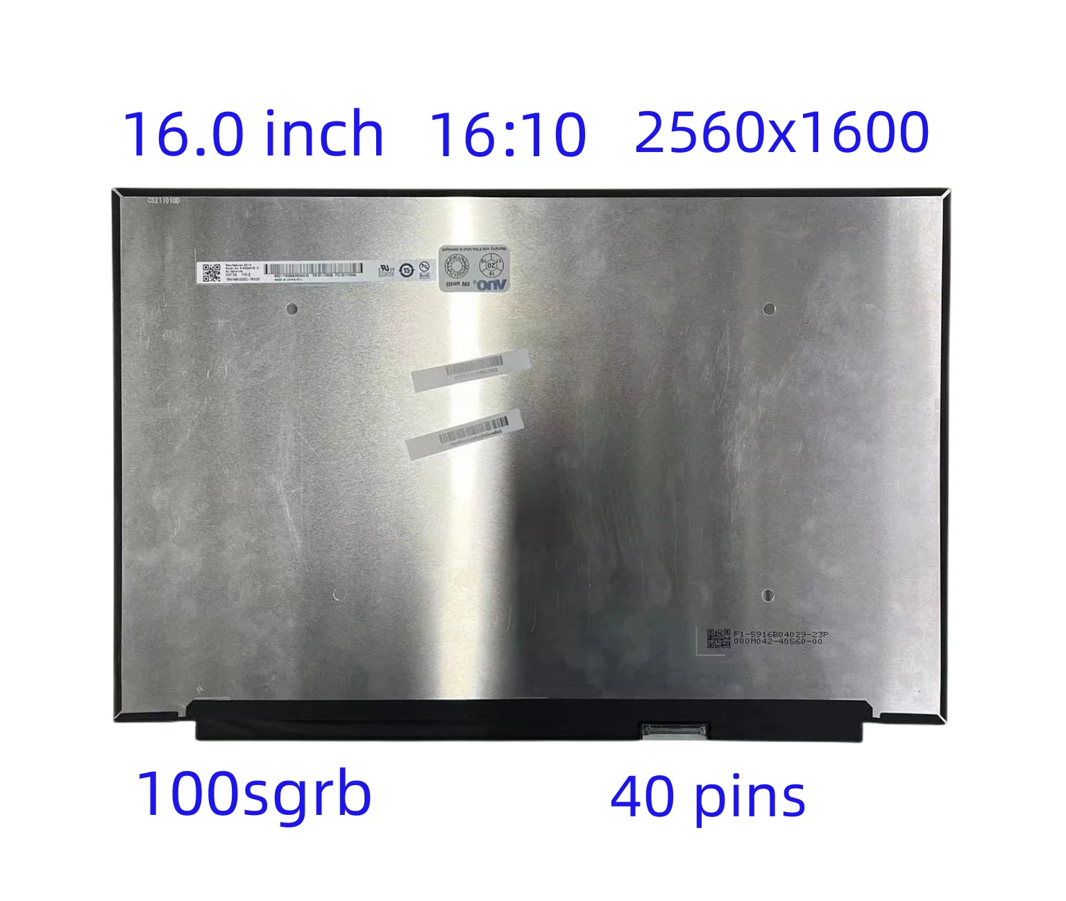 16.0-inch B160QAN02.H B160QAN02.L MNG007DA1-2 -3 NE160QDM-NY2 NE160QDM-N62 Laptop LCD Matrix For ideapad 5 pro-16 100sgrb 2.5k