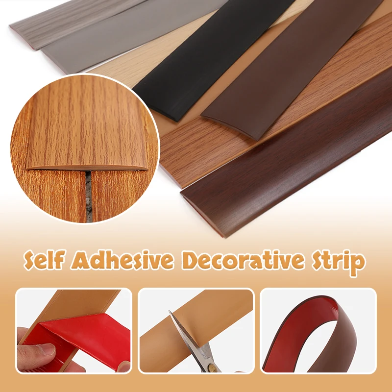 2 Pcs PVC Self-adhesive Floor Edge Protection Floor Transition Strips Threshold Strips Decorative Strips Carpet Floor Seam