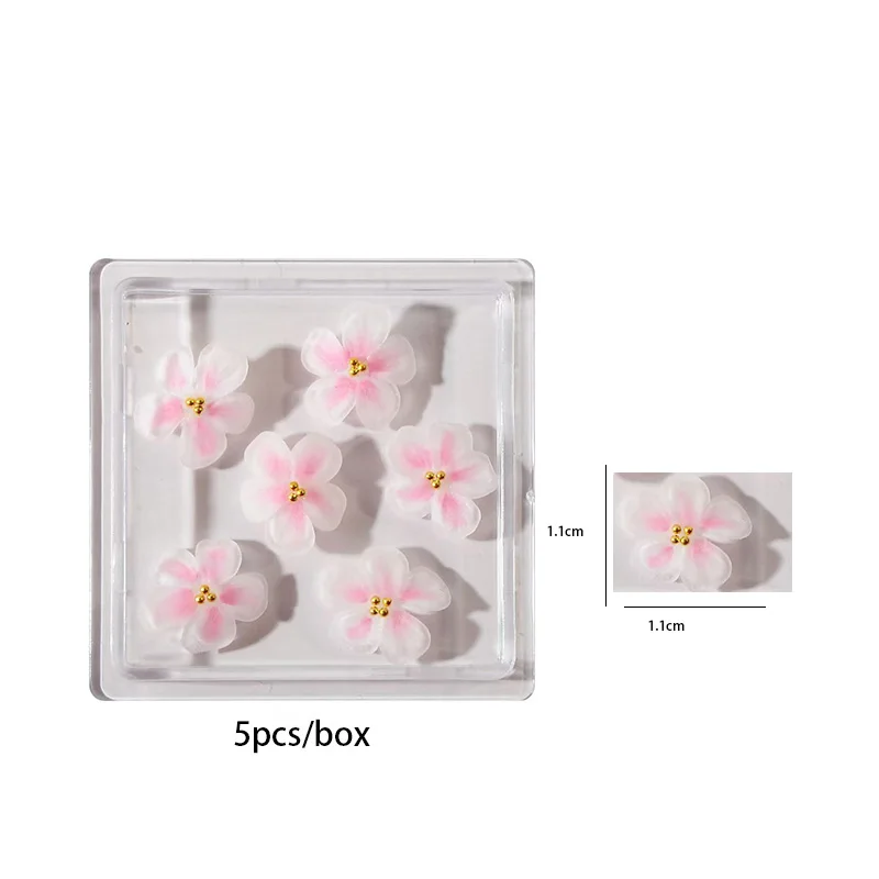 1 doos 3D Zijbloem Acryl Gesneden Bloem Ontwerp Decoratie Sieraden Accessoires Nagel Glanzende Steentjes DIY Benodigdheden