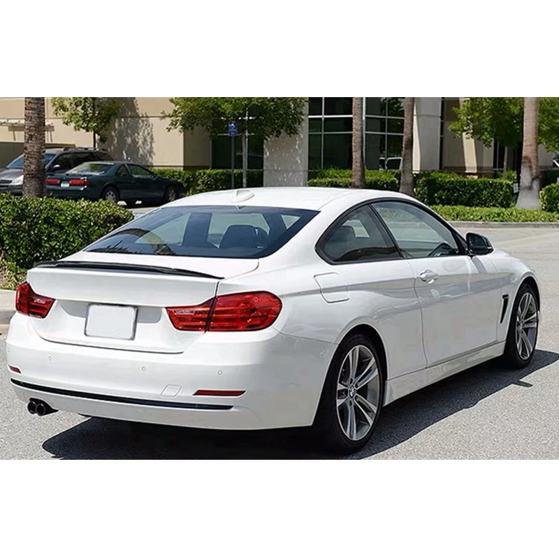 لسيارات BMW 4 Series F32 كوبيه 428i 435i P نمط ألياف الكربون الخلفي سبويلر الجذع الجناح 2014-2020 FRP كربون أسود لامع مزورة