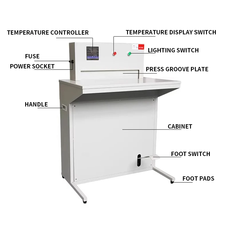 A3 vertical hardcover book case machine, groove machine, shaping groove, page turning line, hard book case groove, book cover