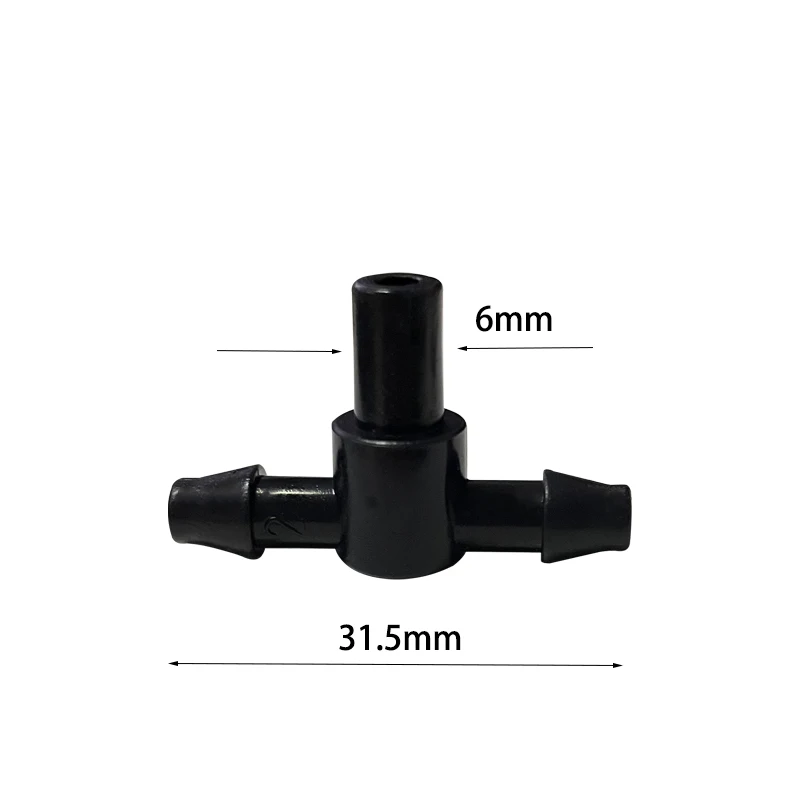 50 Pcs Sprinkler Irrigation 1/4 Inch Barb Tee Water Hose Connectors Drip System Pipe Tube Fitting Joiner For 4MM /7MM Cable