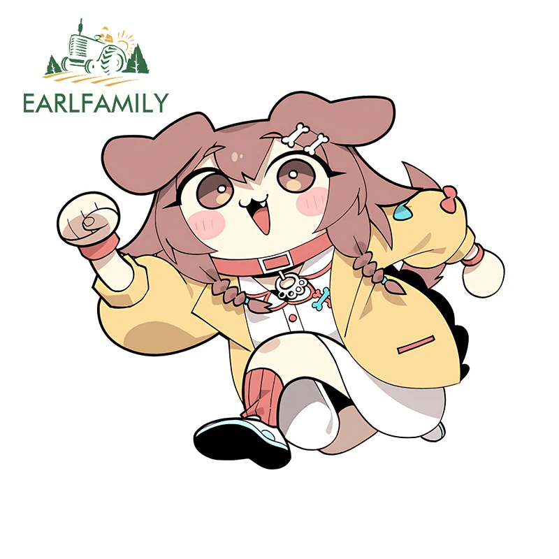 EARLFAMILY 13cm x 12.9cm Inugami Korone Hololive Car Stickers Kawaii Rat JDM Interesting Running Car Accessories Windows Decals