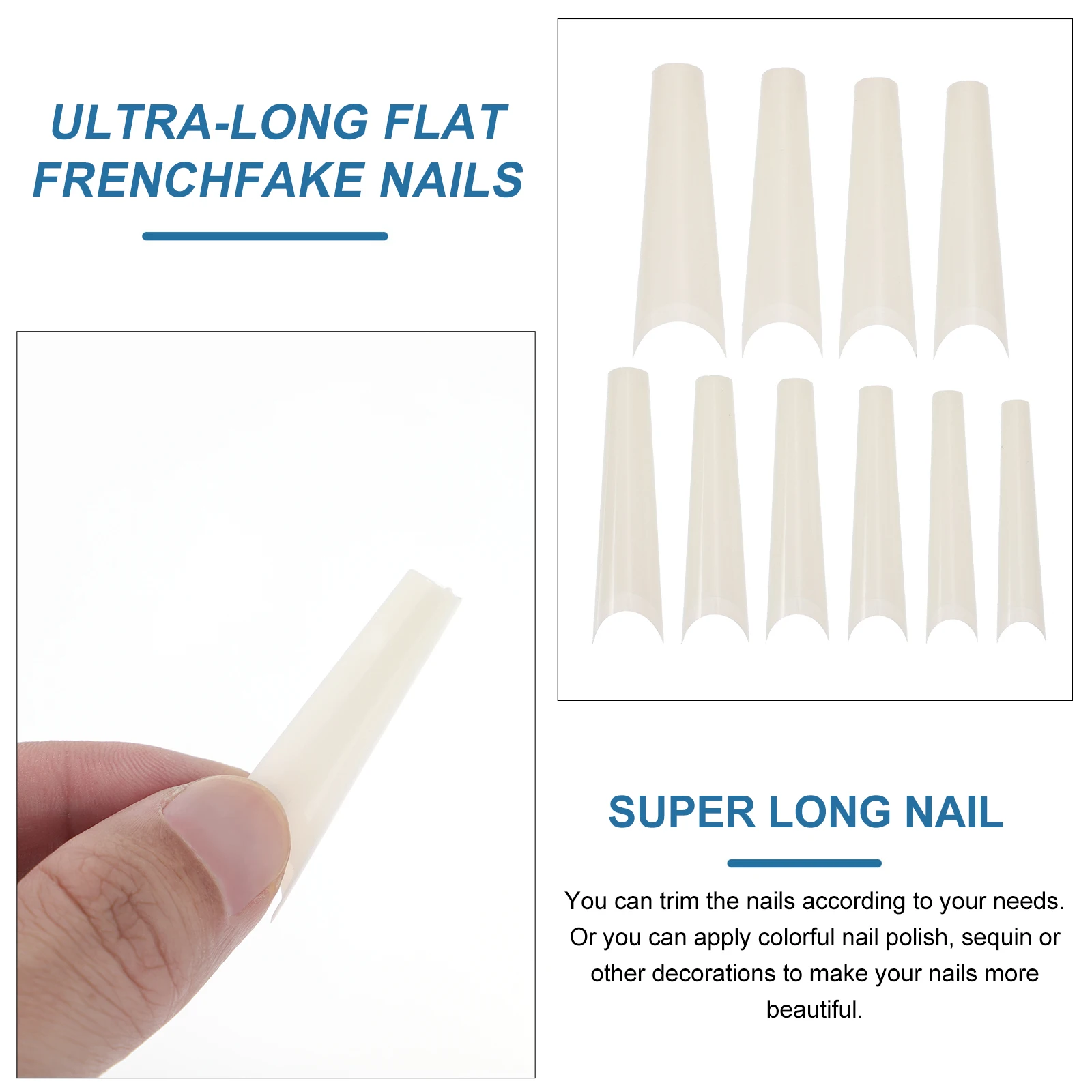 

Tip Denim Armor Fake Nails Artificial Tips Sticker DIY Abs French Sticks Stamps