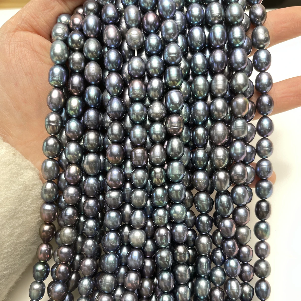 

Натуральные пресноводные жемчужины 8-9 мм, крупные, рисовидные, блестящие, для изготовления ювелирных изделий своими руками: ожерелий, серег, браслетов, аксессуаров, подарков