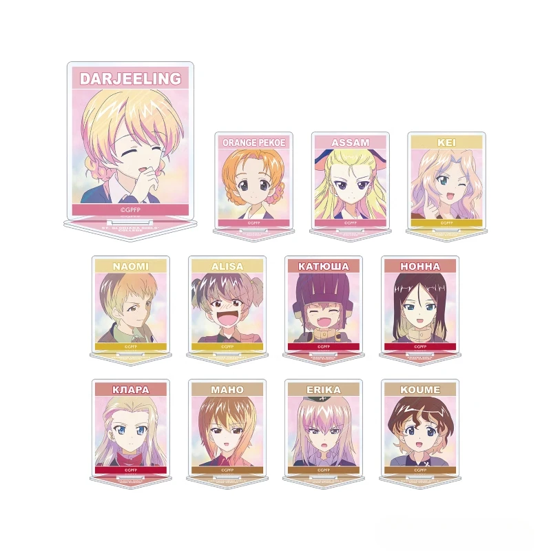 لعبة Kathowa Anchovy Darjeeling Nishizumi Maho Koume Erika الاكريليك حامل دمية أنيمي نموذج لجسم لوحة تأثيري لعبة هدية