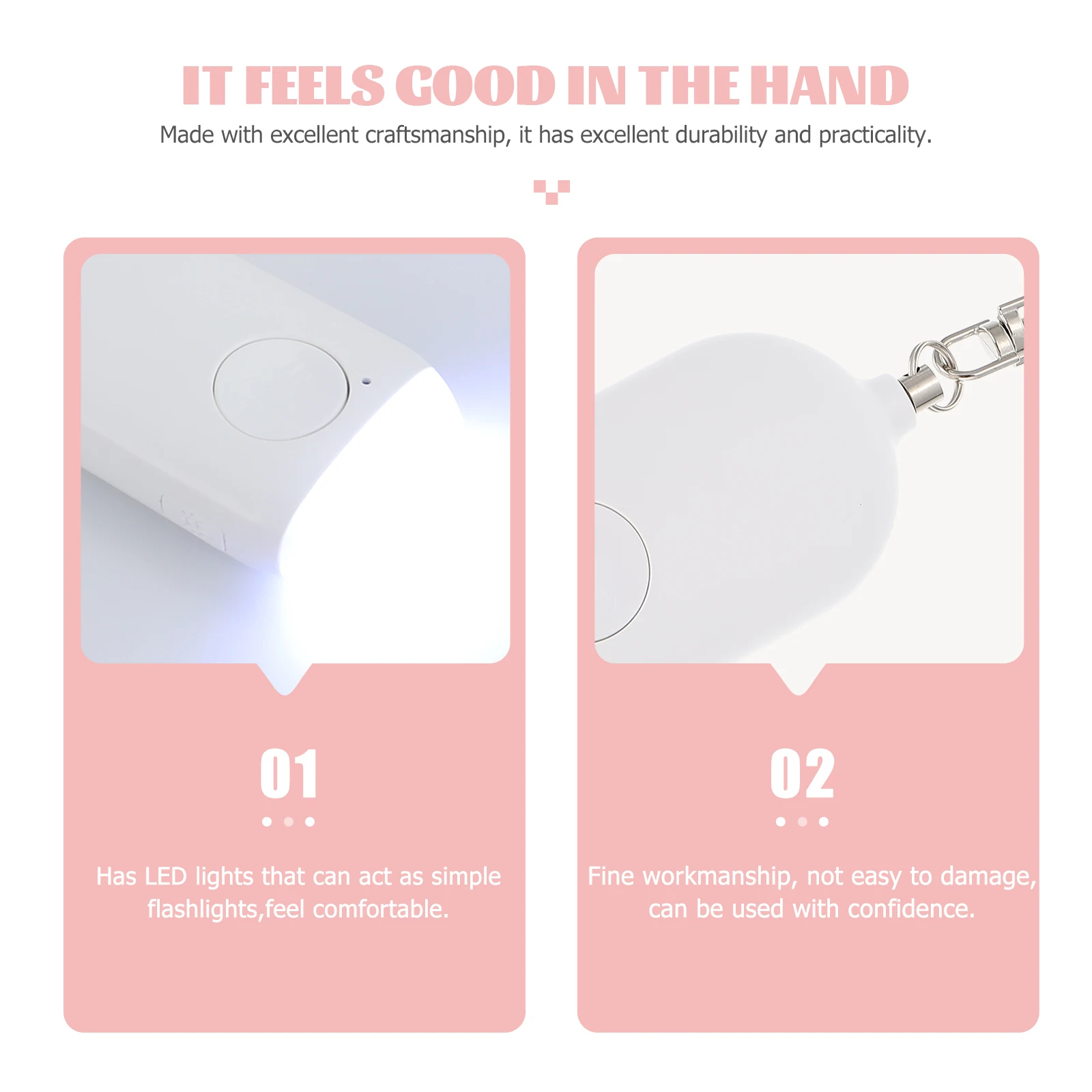 مجموعة واحدة من إنذار شخصي قابل لإعادة الشحن، سلسلة مفاتيح صغيرة محمولة للنساء في الهواء الطلق، مصباح يدوي للسلامة، إنذار شخصي #1