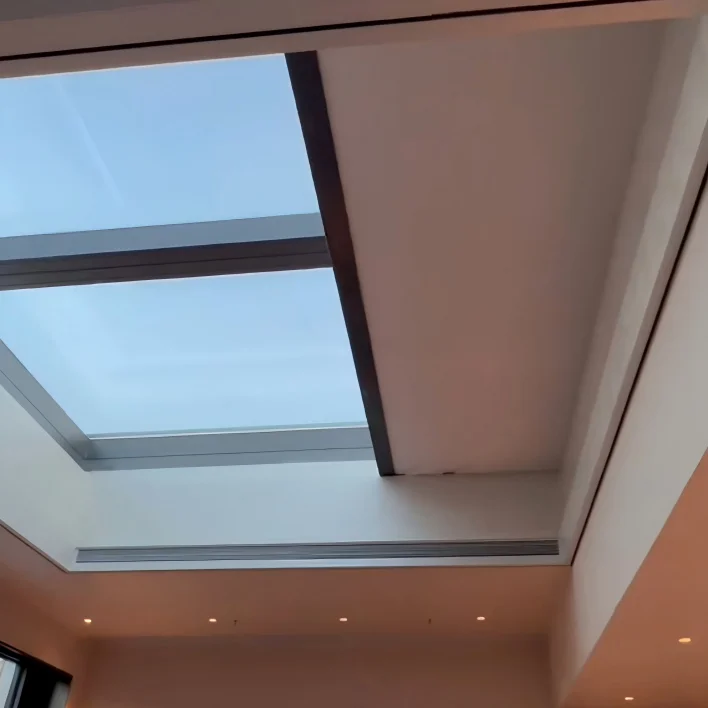 Customized FGS Motorized Electric Canopy Ceiling Sky Curtains Blinds Awning Sunshade UV Protection Windproof Rainproof