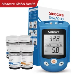 Sinocare 2 in 1 Safe AQ UG Blood Glucose & Uric Acid Meter Blood Sugar Monitor for Pregnant Diabetes Test Strips Glucometer Kit