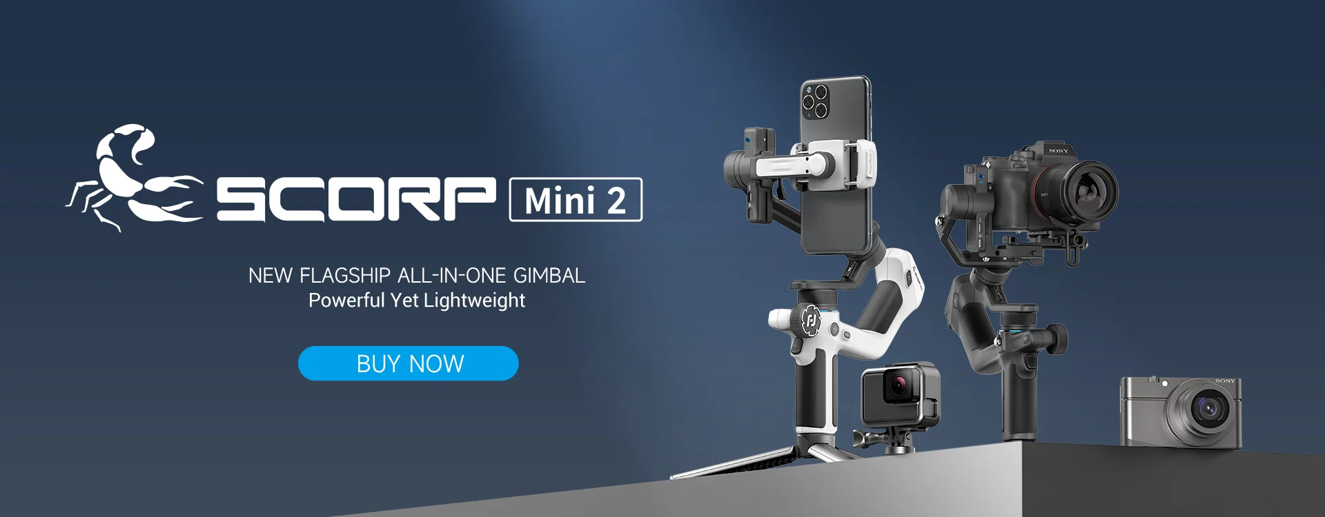 FeiyuTech SCORP Mini 2, für spiegellose Kamera, Action-Kamera, Smartphone, 3-Achsen-Stabilisator für Sony/GoPro/iPhone, AI-Tracking – Detail 1