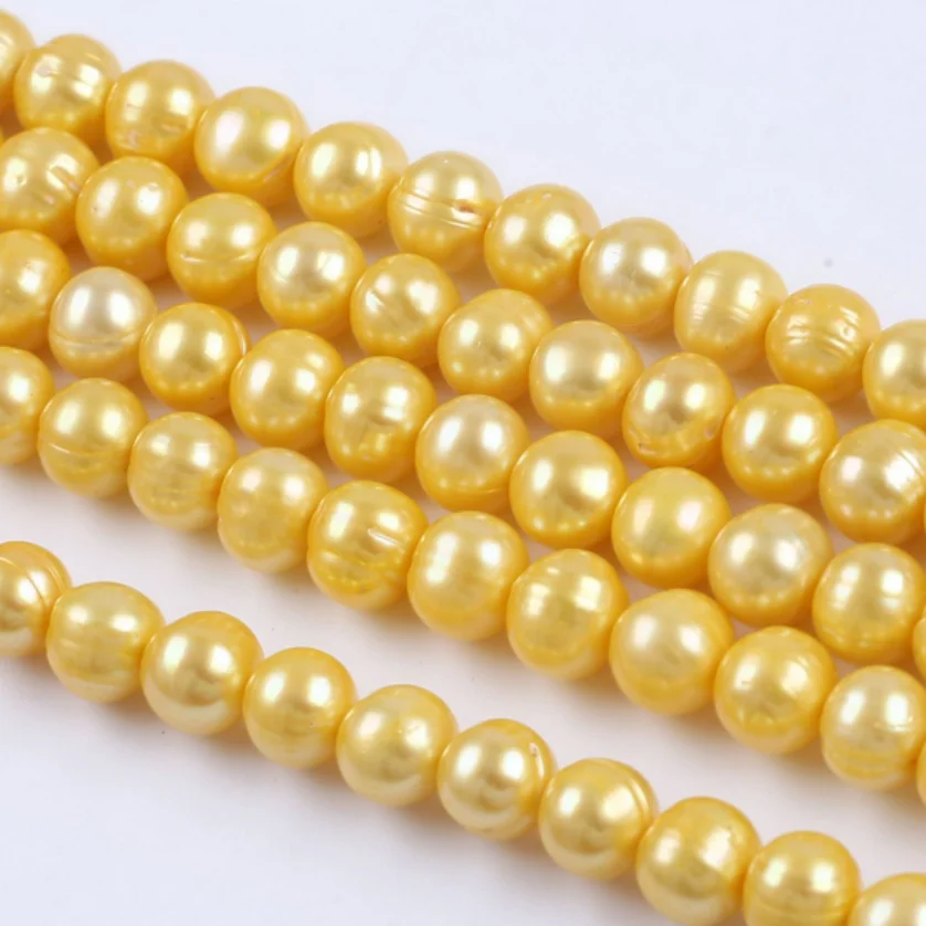 

Natural 11-12mm Rice Gold Baroque Pearl Necklace 17" Silver Jewelry Free Shipping for Women Girls