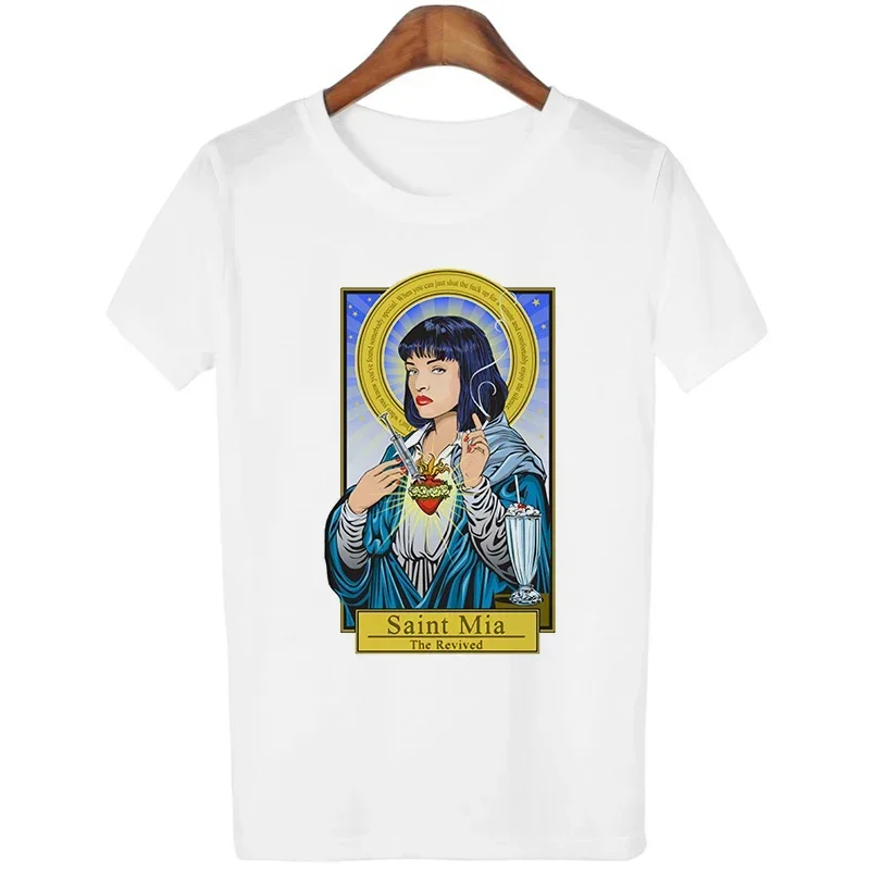 Pulp Fiction Graphic Tshirts for Women Men Summer Harajuku Fashion Tops Ladies Y2k Aesthetic Clothes Movie Camisetas De Mujer