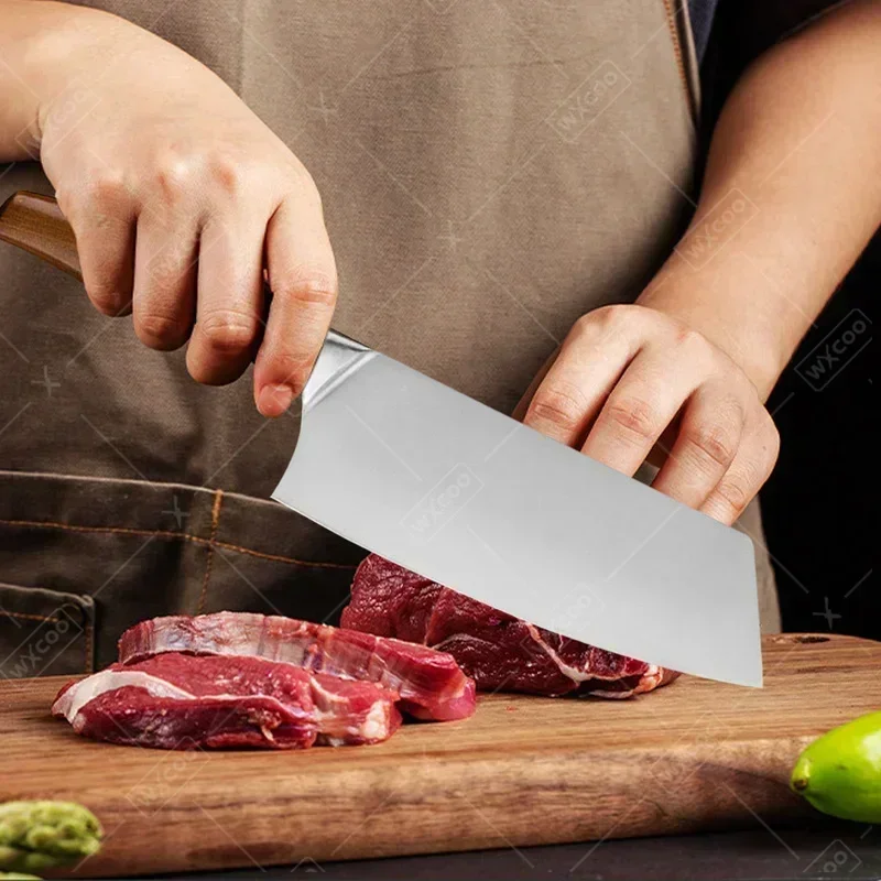 WXCOO noże kuchenne profesjonalny japoński nóż Santoku ze stali nierdzewnej filet rybny krojenie mięsa tasak nóż szefa kuchni gotowanie — zdjęcie 3