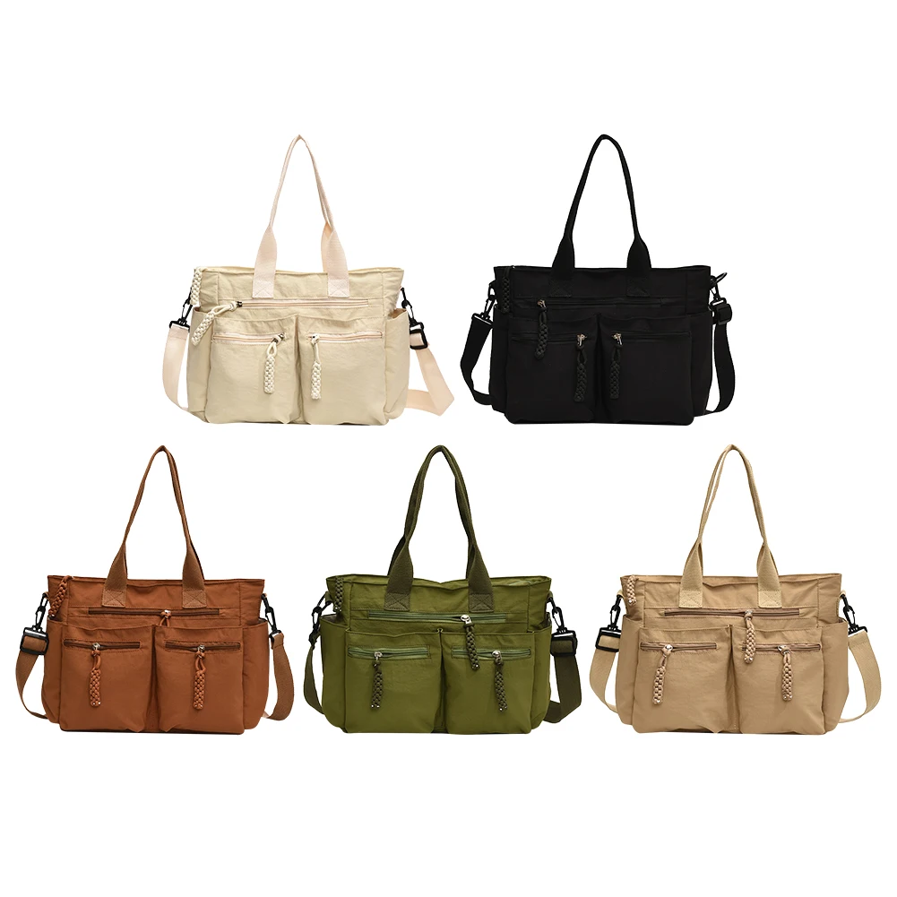 

Женская нейлоновая сумка через плечо с застежкой-молнией и несколькими карманами, сумка через плечо, все большая сумка для путешествий и работы