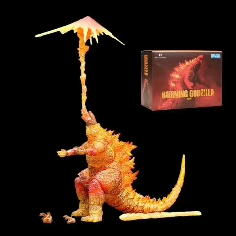 2019 Movie Godzilla Vs Destoroyah Action Figure 18cm Burning Godzilla Monster Car Desktop Ornament Model Pvc Toy Gift For Kids