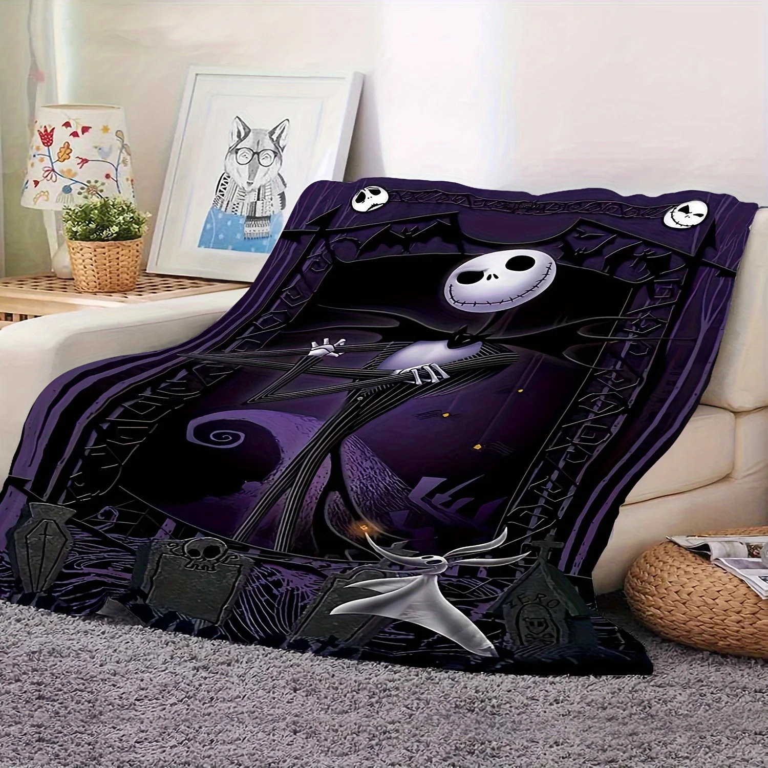 Ultra-Soft Nightmare Before Christmas Flannel Throw Blanket For Couch Bed And Gifts Hd Printed Cozy Versatile For All Seasons