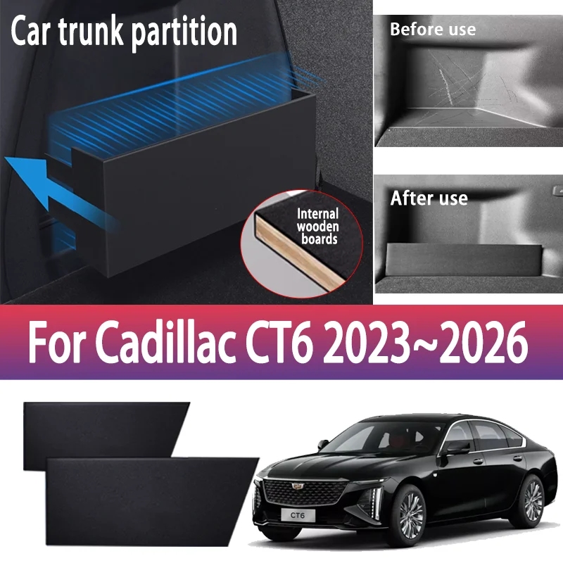 

For Cadillac CT6 2023~2026 2024 2025 Car Thickening Trunk Storage Partition Multifunction Storage Box Auto Interior Accessories